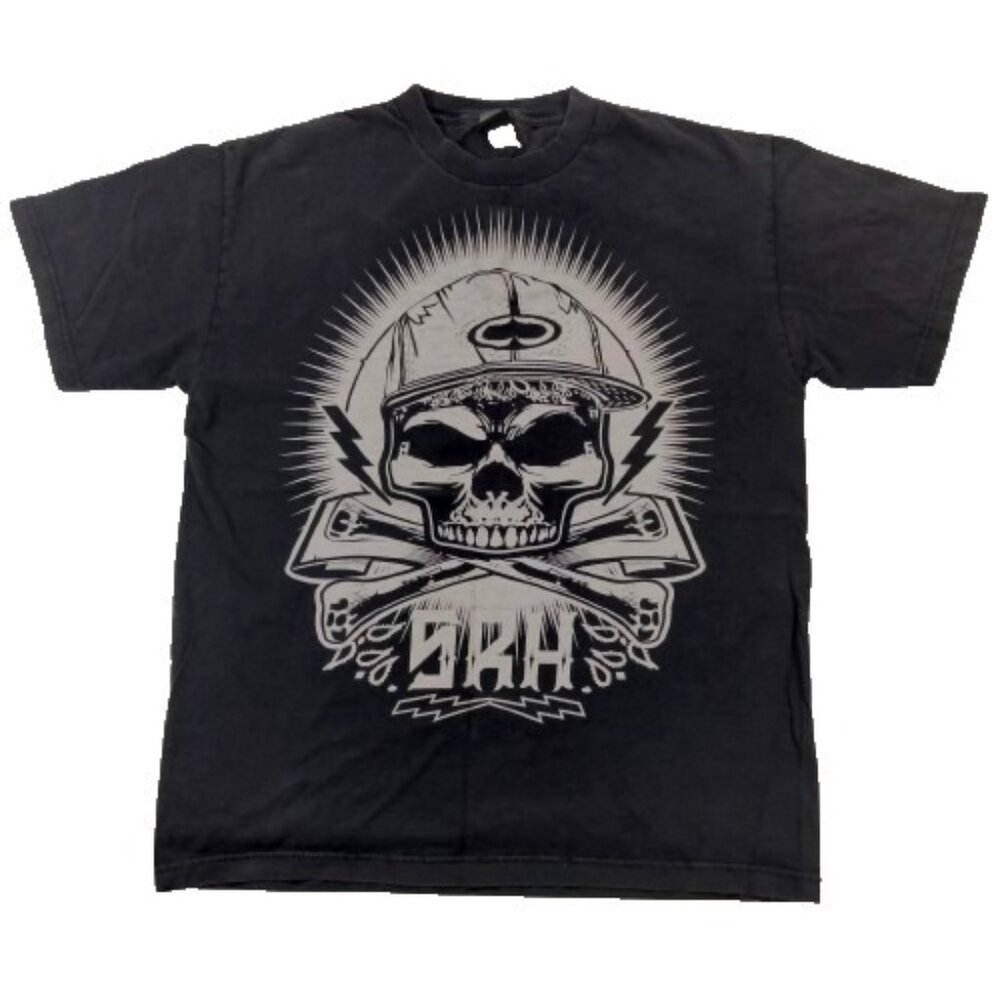 Vintage SRH Skull T Shirt Large Black Y2K Hip Hop Punk Skater Streetwear…